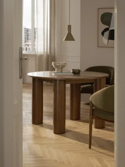 Mesa de comedor redonda de madera de roble Ohana, tamaños diferentes