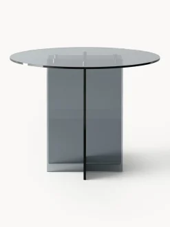 Mesa de comedor redonda de vidrio Anouk, tamaños diferentes