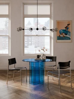 Mesa de comedor redonda de vidrio Anouk, tamaños diferentes