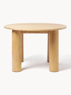 Mesa de comedor redonda de madera de roble Ohana, tamaños diferentes