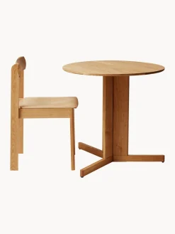 Mesa de comedor redonda de madera de roble Quatrefoil, Ø 75 cm