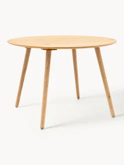 Mesa de comedor redonda de madera de roble Hatfield, Ø 110 cm
