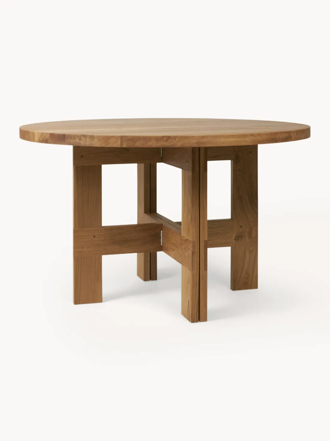 Mesa de comedor redonda de madera de roble Farmhouse, Ø 120 cm