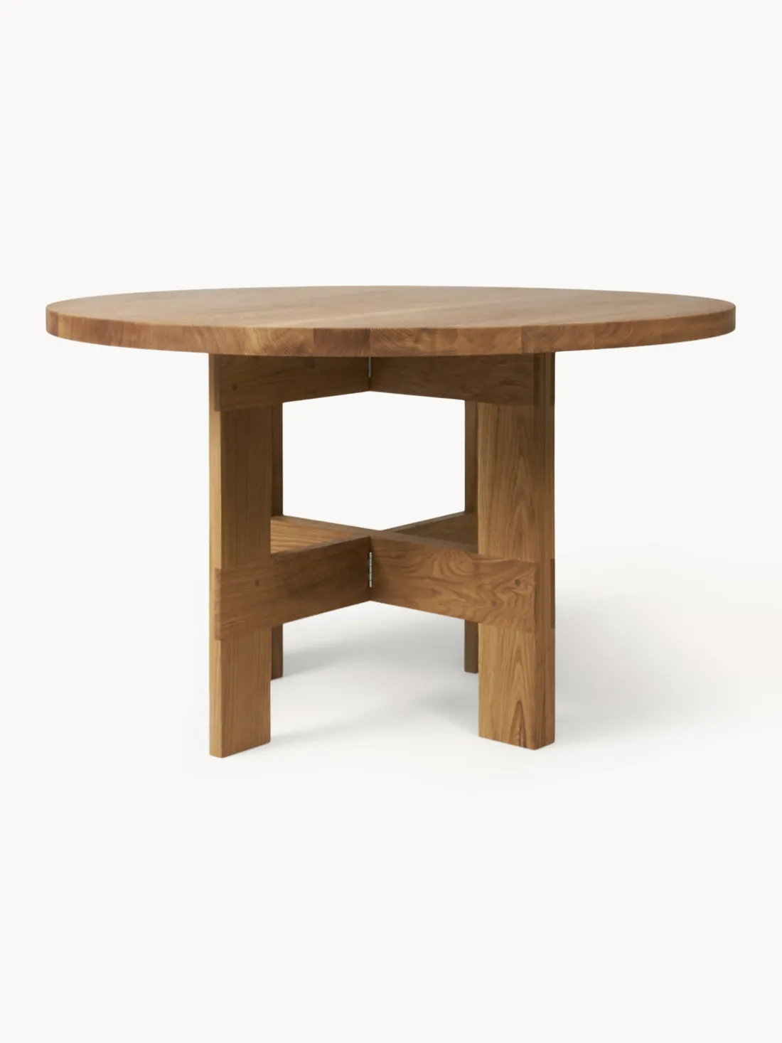 Mesa de comedor redonda de madera de roble Farmhouse, Ø 120 cm