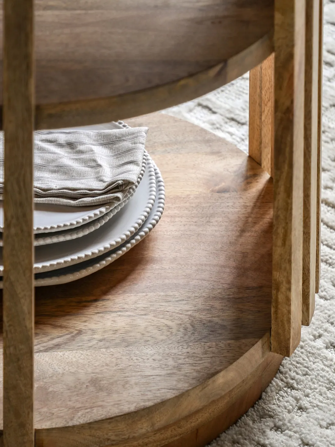 Mesa de comedor redonda de madera de mango Voss, Ø 110 cm