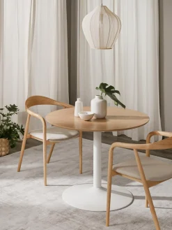 Mesa de comedor redonda Menorca, tamaños diferentes