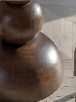 Mesa de comedor redonda Sculpt con tablero de travertino, Ø 110 cm