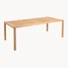 Mesa de jardín de madera de teca AH901, 203 x 100 cm