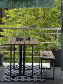 Mesa de jardín plegable de madera de teca Time, 100 x 69 cm