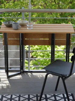 Mesa de jardín plegable de madera de teca Time, 100 x 69 cm