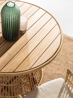 Mesa de jardín redonda de madera de teca Tavolo, Ø 110 cm