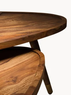 Mesas de centro ovaladas de madera sheesham Sham, 2 uds.