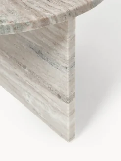 Mesas de centro ovaladas de metal y mármol Leander, 2 uds.