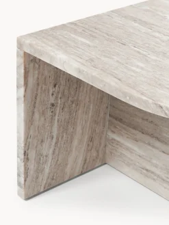 Mesas de centro ovaladas de metal y mármol Leander, 2 uds.