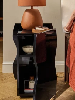 Mesita de noche brillante Emina