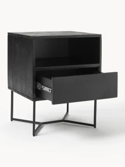 Mesita de noche de madera de mango con cajón Luca