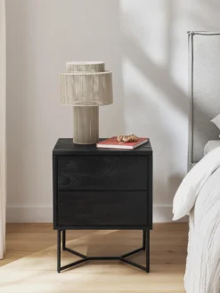 Mesita de noche de madera de mango Luca