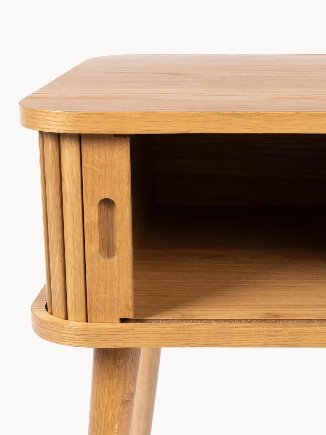 Mesita de noche de madera Barbier, puerta corredera