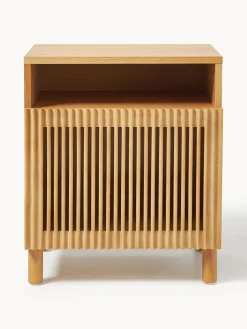 Mesita de noche de madera de roble Beyla