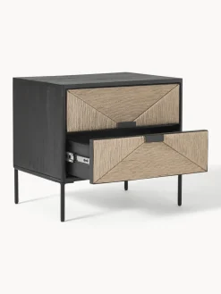 Mesita de noche de madera de mango June, con cajones