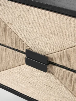 Mesita de noche de madera de mango June, con cajones