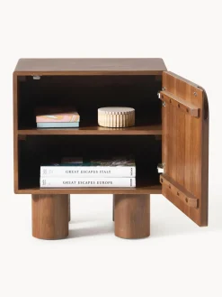 Mesita de noche de madera de roble Cadi