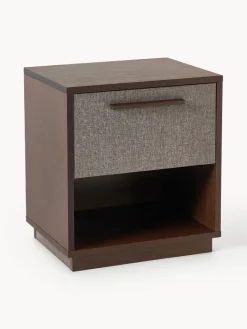 Mesita de noche de madera con frente tapizado Wisp