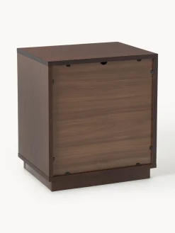 Mesita de noche de madera con frente tapizado Wisp