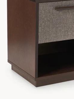 Mesita de noche de madera con frente tapizado Wisp