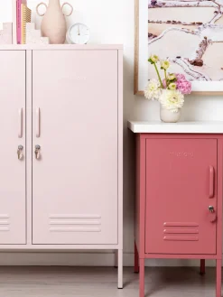 Mesita de noche de metal The Shorty, apertura de puerta izquierda o derecha