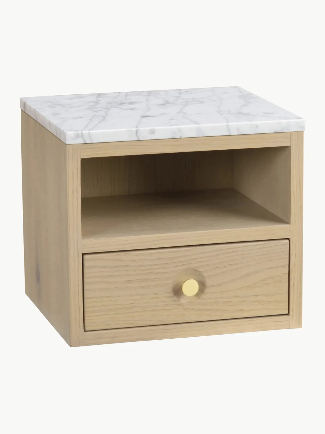 Mesita de noche de pared con tablero de mármol Whitmore