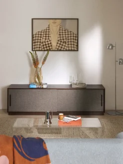 Mueble TV de madera con frente tapizado Wisp