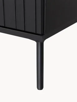 Mueble TV de madera de pino con frente acanalado Avourio, 3 puertas