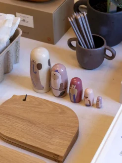 Muñecos nido de madera Schima Superba, 5 uds.