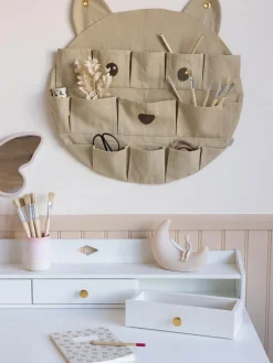 Organizador de pared de algodón ecológico Bear