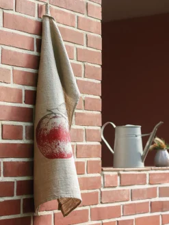 Paño de cocina de lino artesanal Apfel