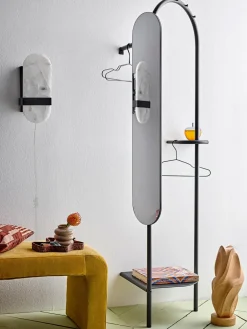 Perchero metálico con espejo regulable Belen