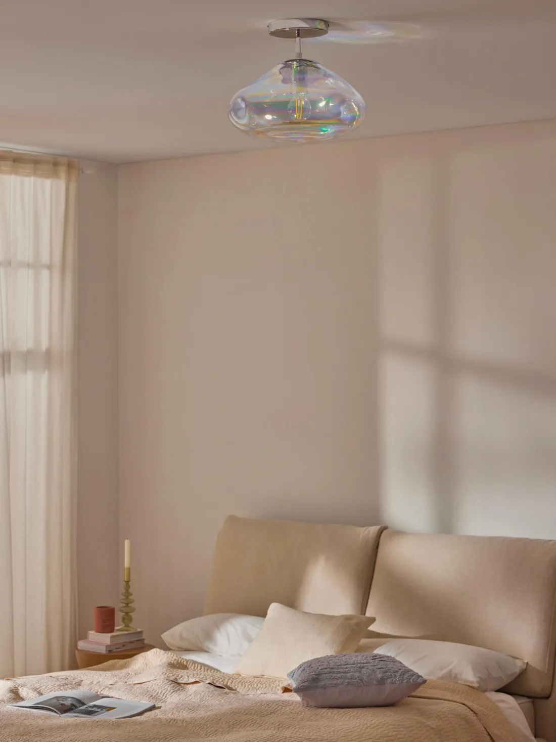 Plafón de vidrio iridiscente Amora