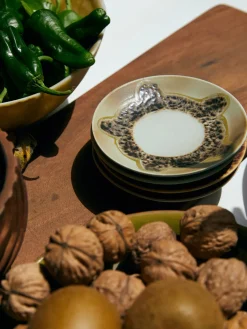 Platitos artesanales de gres 70's, 4 uds.