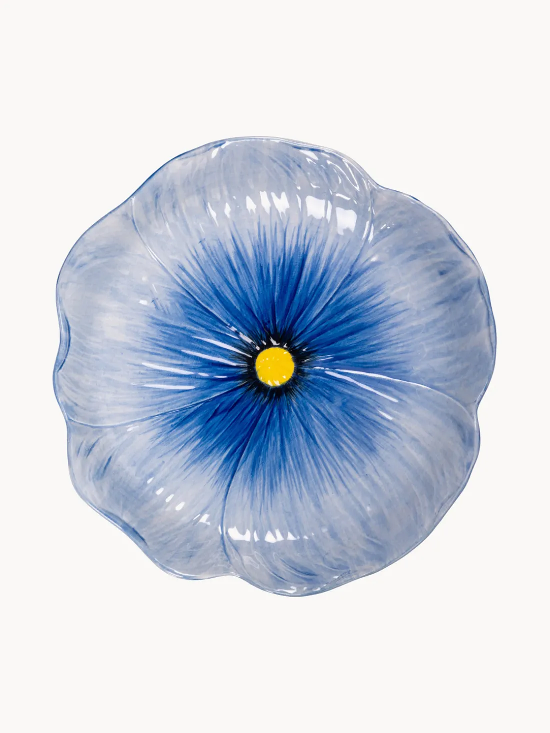 Plato de tarta pintado a mano Amapola