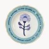 Plato hondo artesanal de porcelana Peony