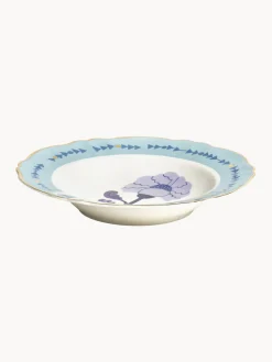 Plato hondo artesanal de porcelana Peony