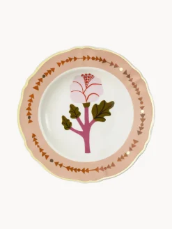 Plato hondo artesanal de porcelana Rose