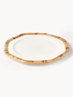 Plato llano pintado a mano Bamboo
