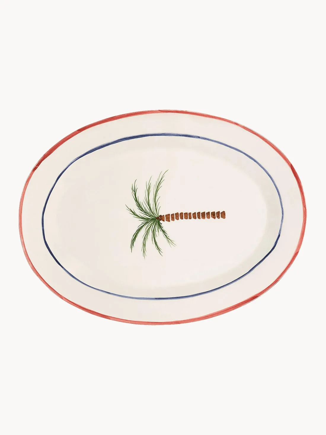 Plato para servir pintado a mano Palm Tree
