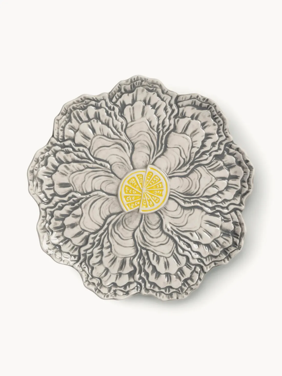 Plato postre de dolomita Oyster