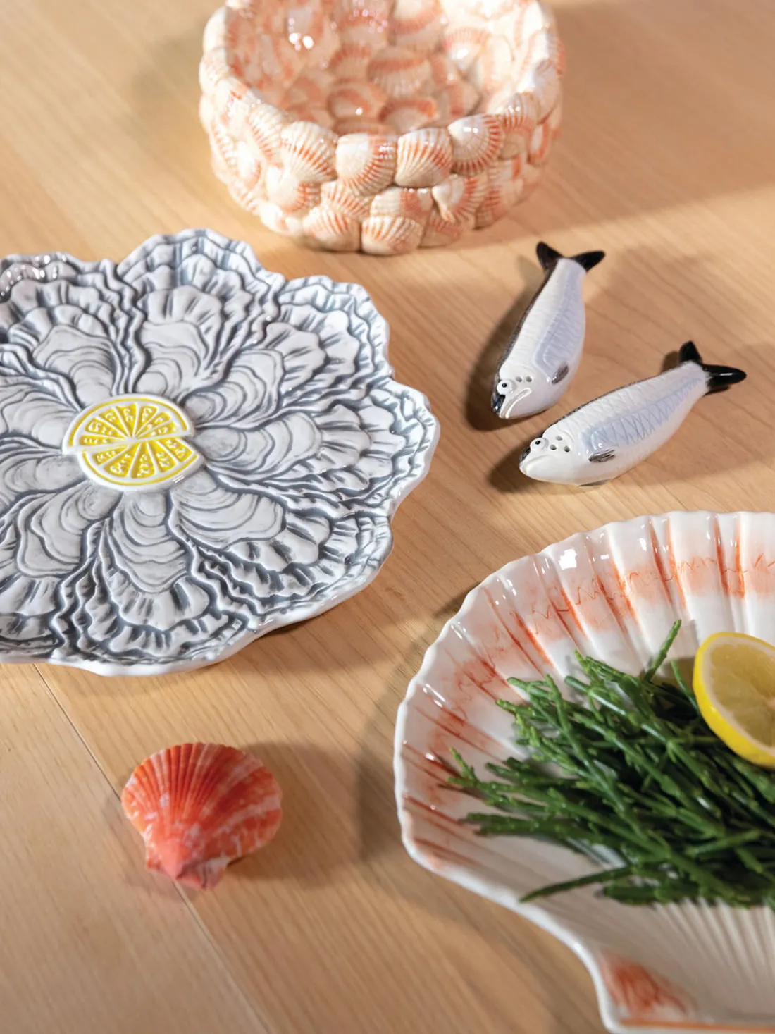 Plato postre de dolomita Oyster