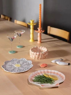 Plato postre de dolomita Oyster