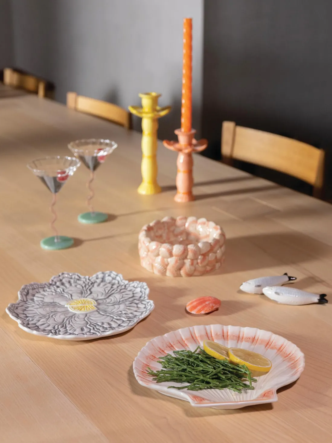 Plato postre de dolomita Oyster