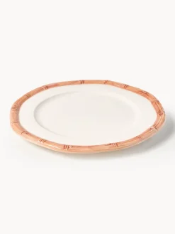 Plato postre pintado a mano Bamboo